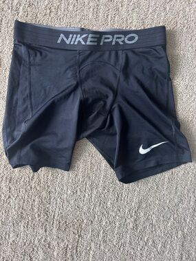 Nike Black Compression Training Shorts with White Swoosh